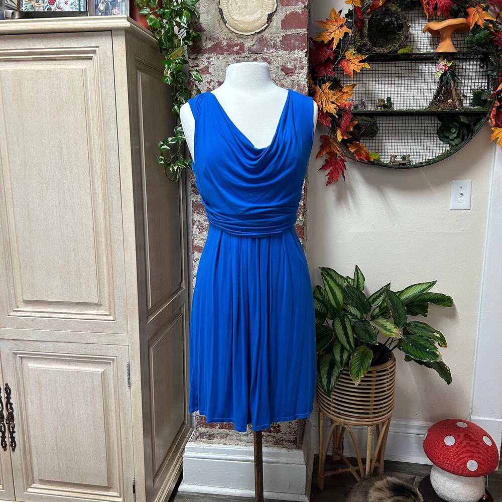 Y2K Express Cowl Neck Tie Back Dress Medium